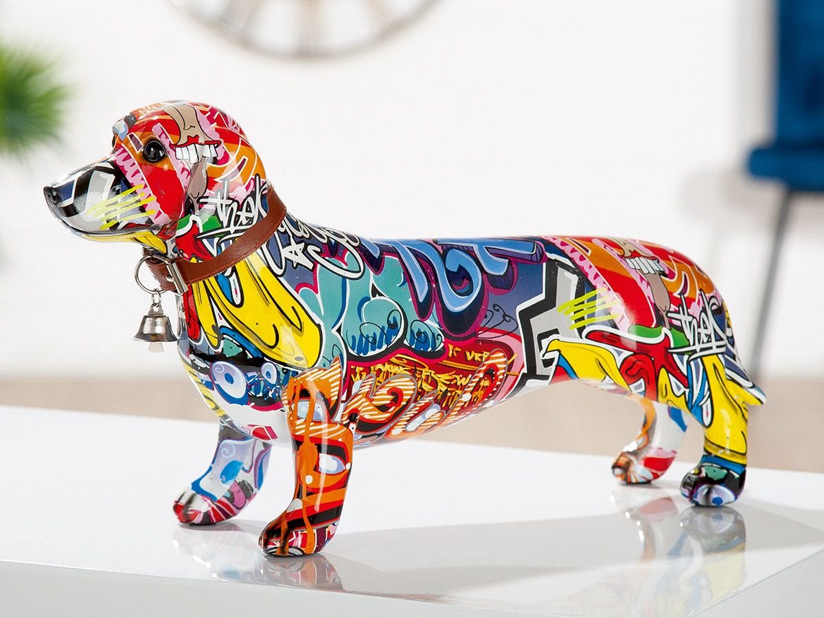 Beeld Pop-art Hond Teckel L 36 cm