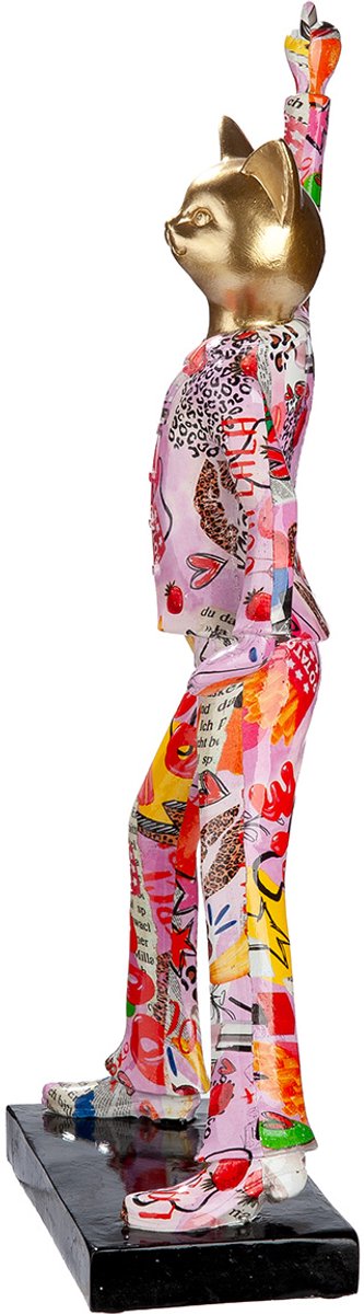 OH LALA Kat goud met roze pak 8.5x17.5x40 cm