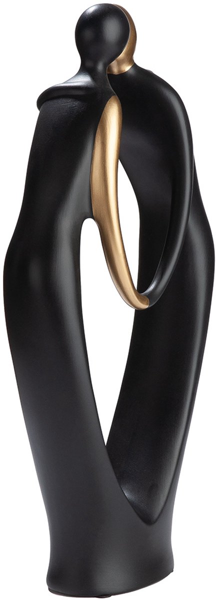Sculptuur Liefdevolle ontmoeting Keramiek zwart goud XL 19x22x50 cm
