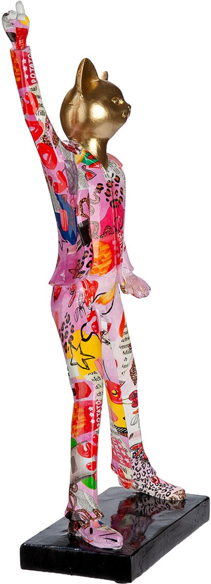OH LALA Kat goud met roze pak 8.5x17.5x40 cm