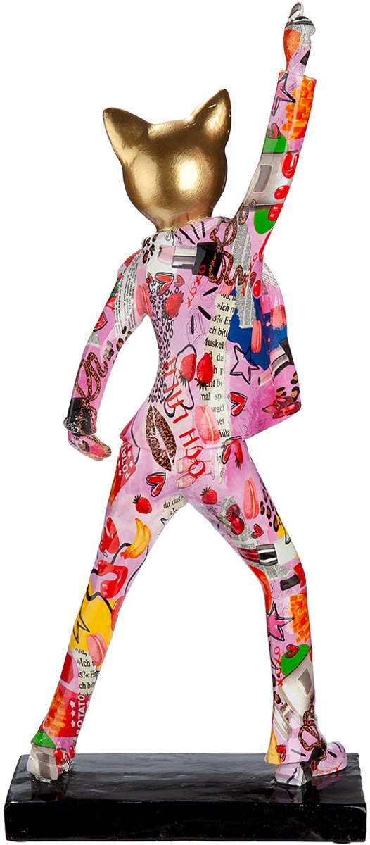 OH LALA Kat goud met roze pak 8.5x17.5x40 cm