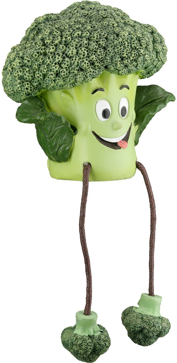 Broccoli gezicht poppetje rand zittend beeld