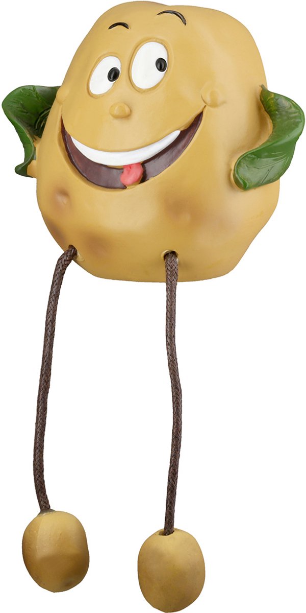 Aardappel gezicht poppetje beeld rand zittend