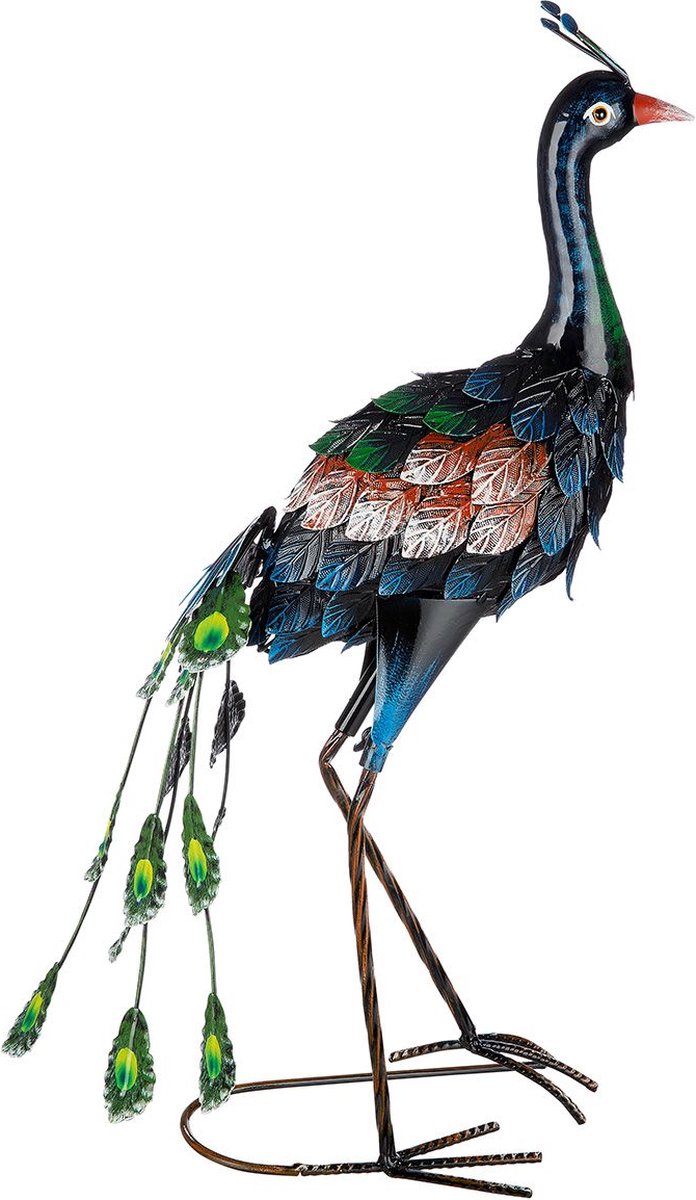 Metalen figuur Pauw 57 cm hoog
