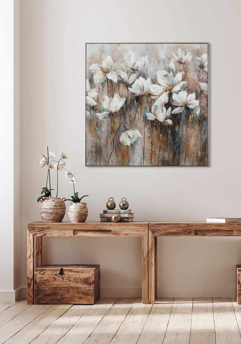 Schilderij bloemen klaproos papaver 100x100 cm