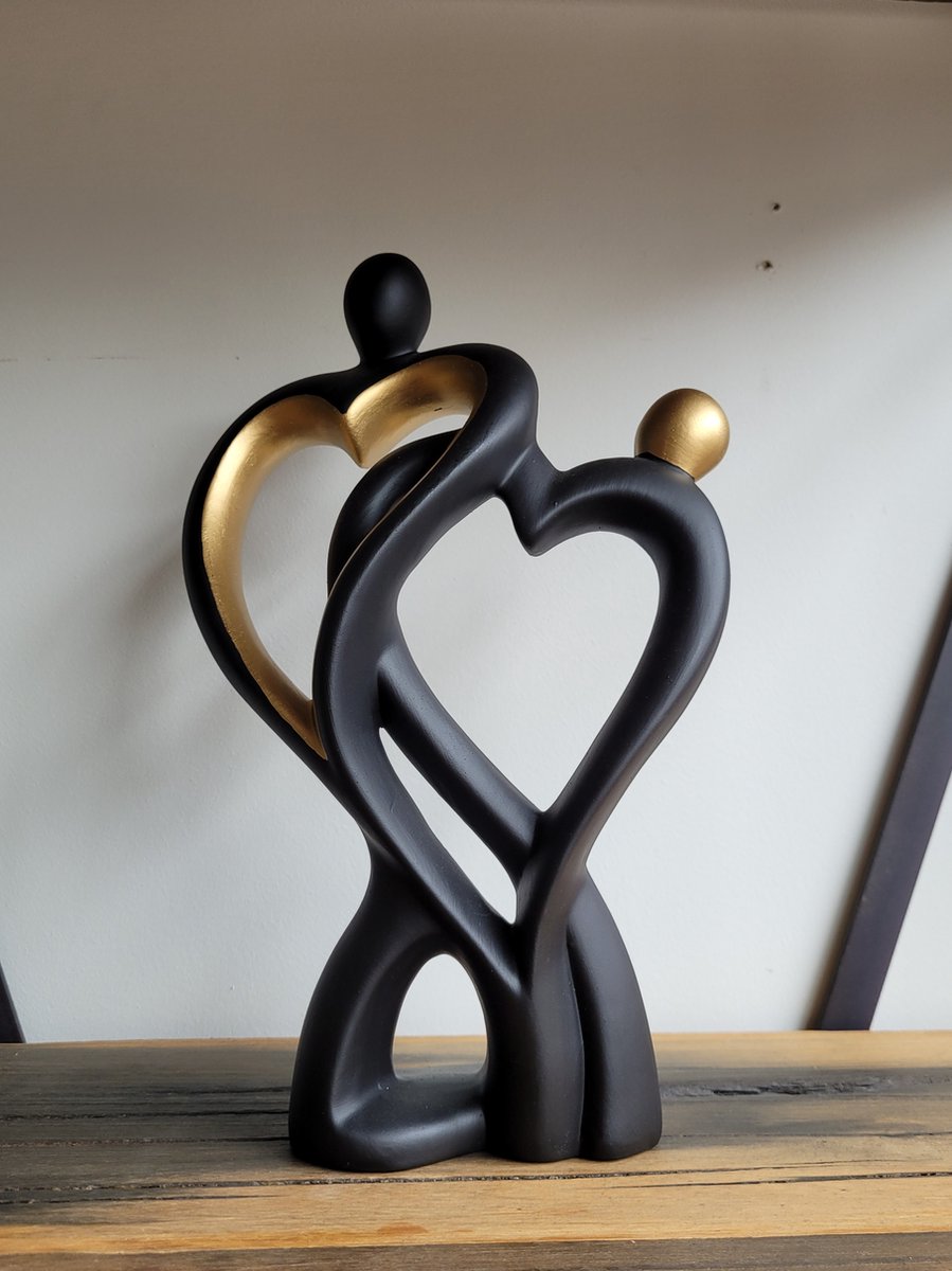 Gilde Handwerk Door het hart verbonden keramiek zwart goud