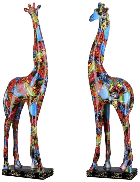 Beeld Giraf Duo Pop Art 48 cm