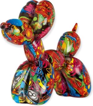 Gilde Design Ballonhond Pop Art polyresin 18 cm