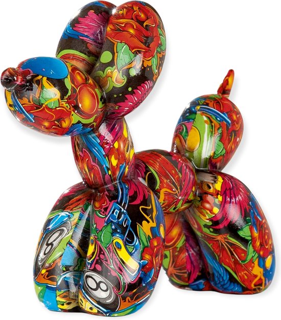 Gilde Design Ballonhond Pop Art polyresin 18 cm
