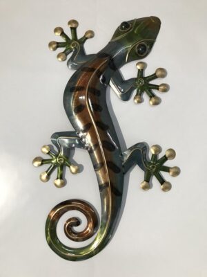 Metalen Wanddecoratie Gekko 34x58 cm