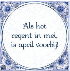 Tegeltje Delfts Blauw Regen in mei