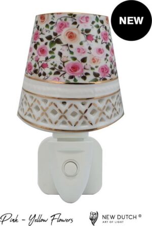 New Dutch LED-nachtlampje Pink yellow flowers