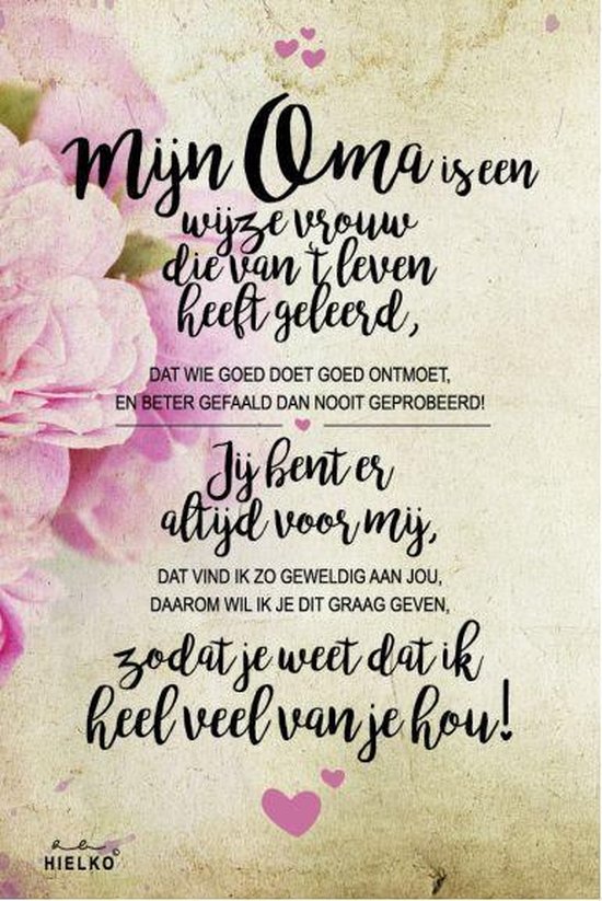 SLC houten kaart Mijn oma met envelop