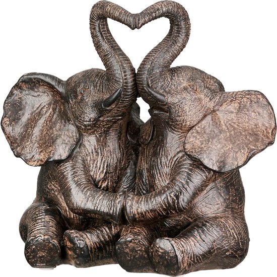 Beeld verliefde olifanten, resin 12 cm