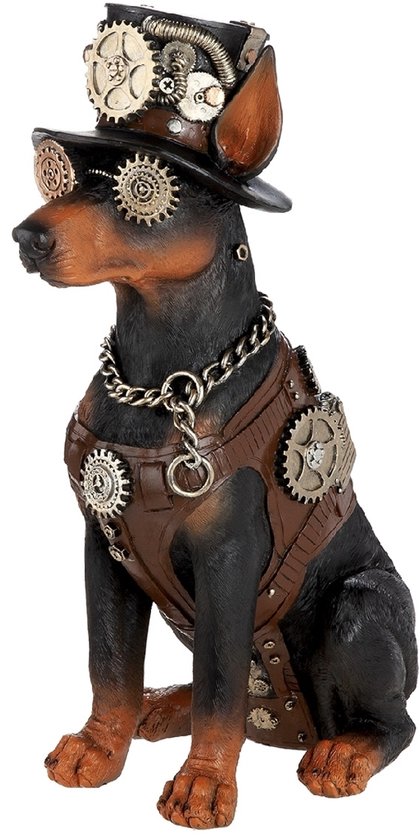 Gilde beeld Steampunk doberman, 40 cm
