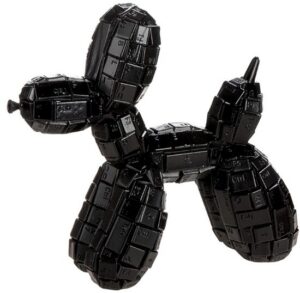 Gilde beeldje ballonhond van toetsenbordletters, zwart