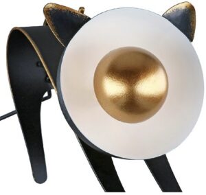 Gilde Handwerk tafellamp kat Lumicat, zwart-goud