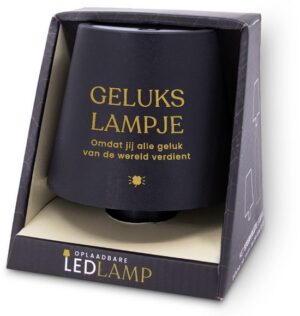 Miko oplaadbare LED-fleslamp met tekst Geluk