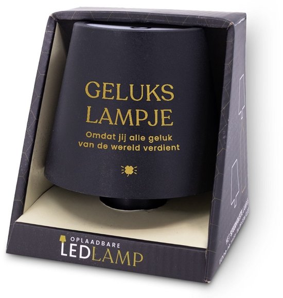Miko oplaadbare LED-fleslamp met tekst Geluk