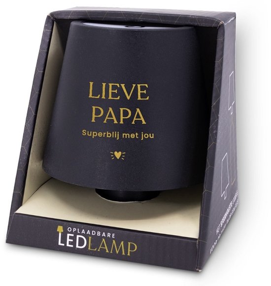 Miko oplaadbare LED-fleslamp met tekst Papa